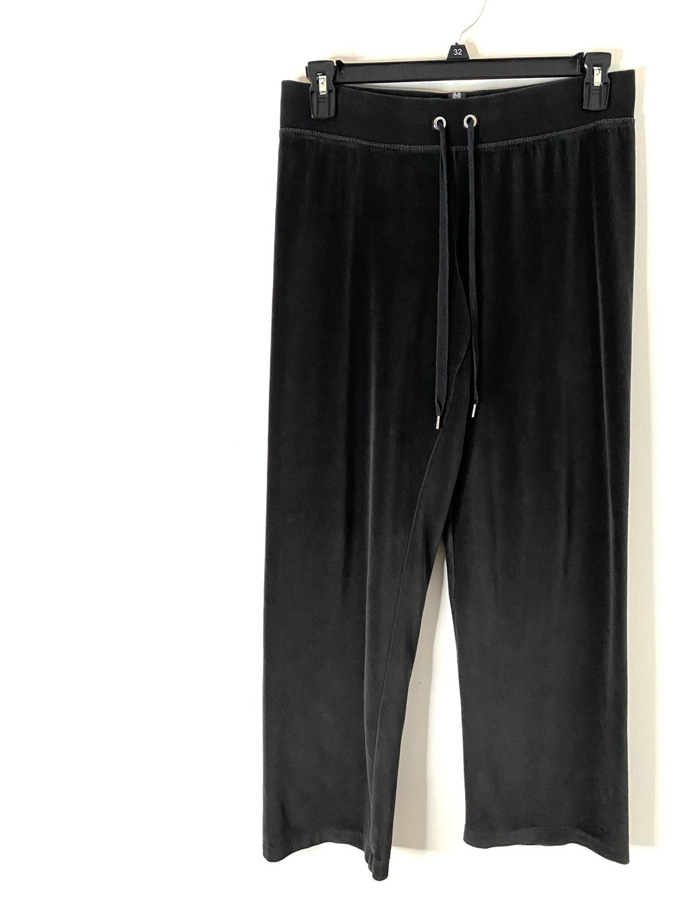 Victoria’s Secret Supermodel Essentials Black Velour Wide Leg Lounge Pants
